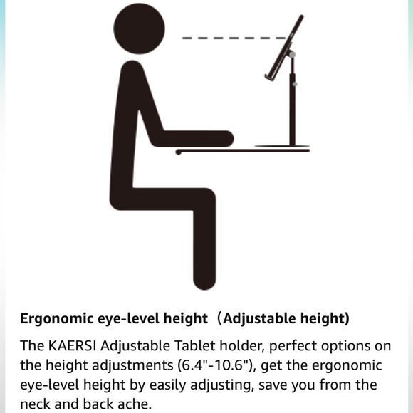 Hands free sturdy Tablet phone adjustable desktop Holder Stand - Silver - Picture 11 of 13